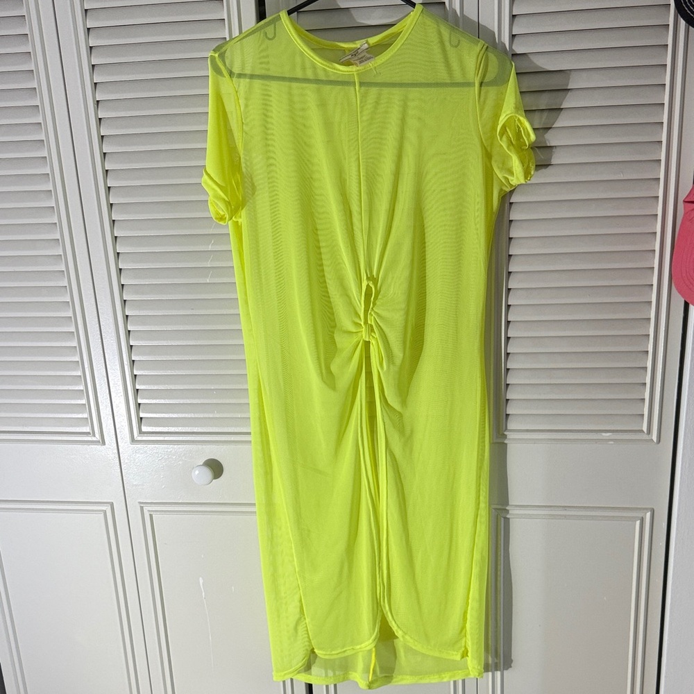 Neon Yellow Sheer Dress